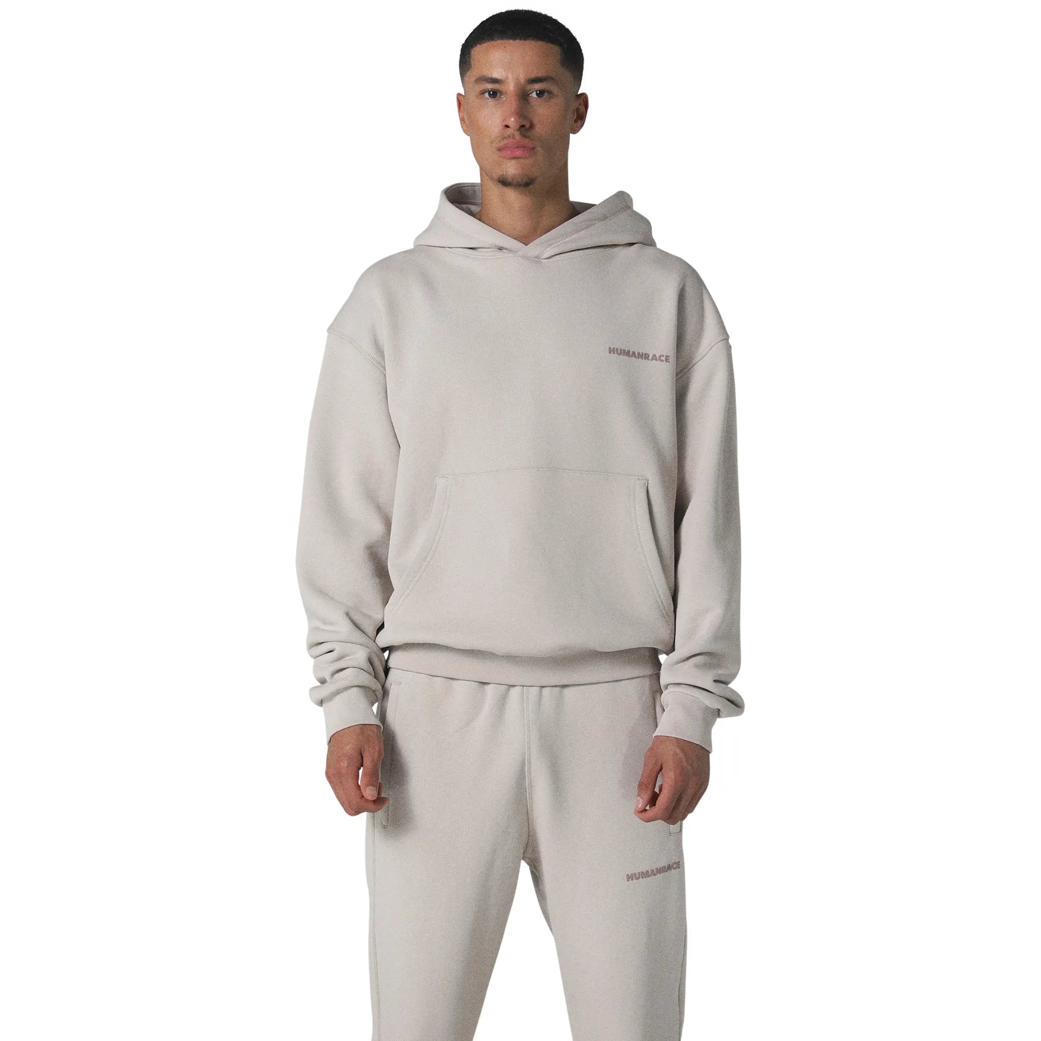 Model front view of Human Race Erisi Deep Taupe Hoodie